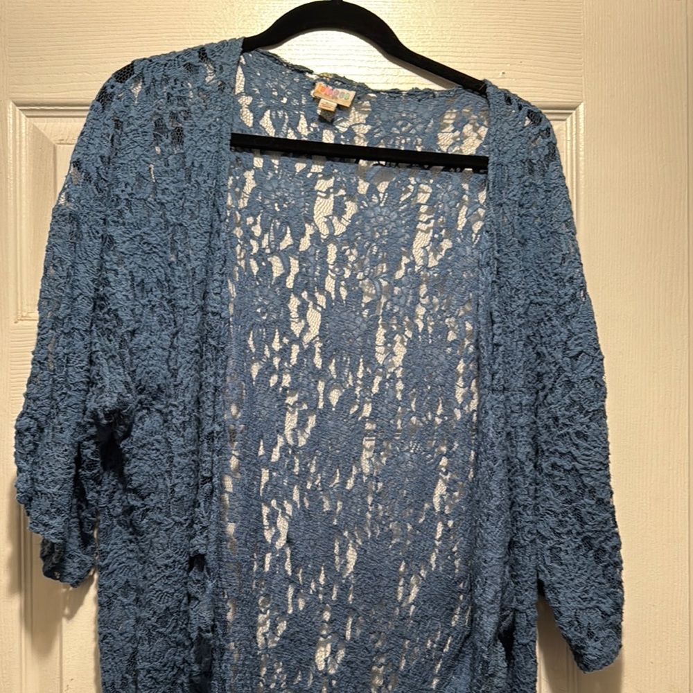 Blue Lace Open Cardigan